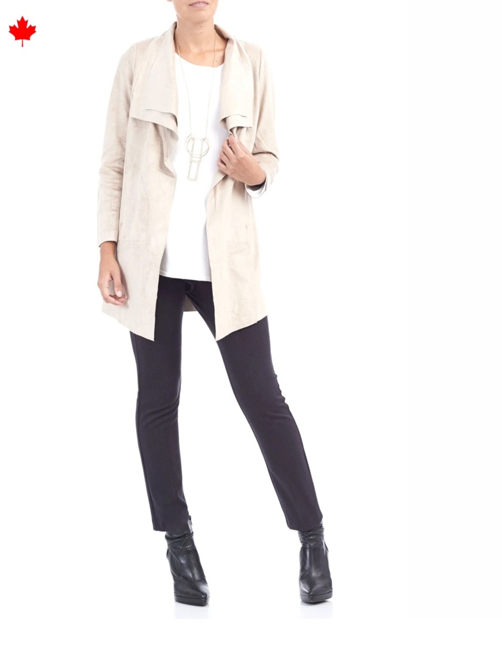 Melanie Lyne Faux Suede Draped Jacket Size 4